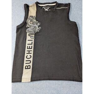 Bucheli Moda Italia Mens Dragon Graphic Sleeveless Urban Streetwear Tank Top Sm
